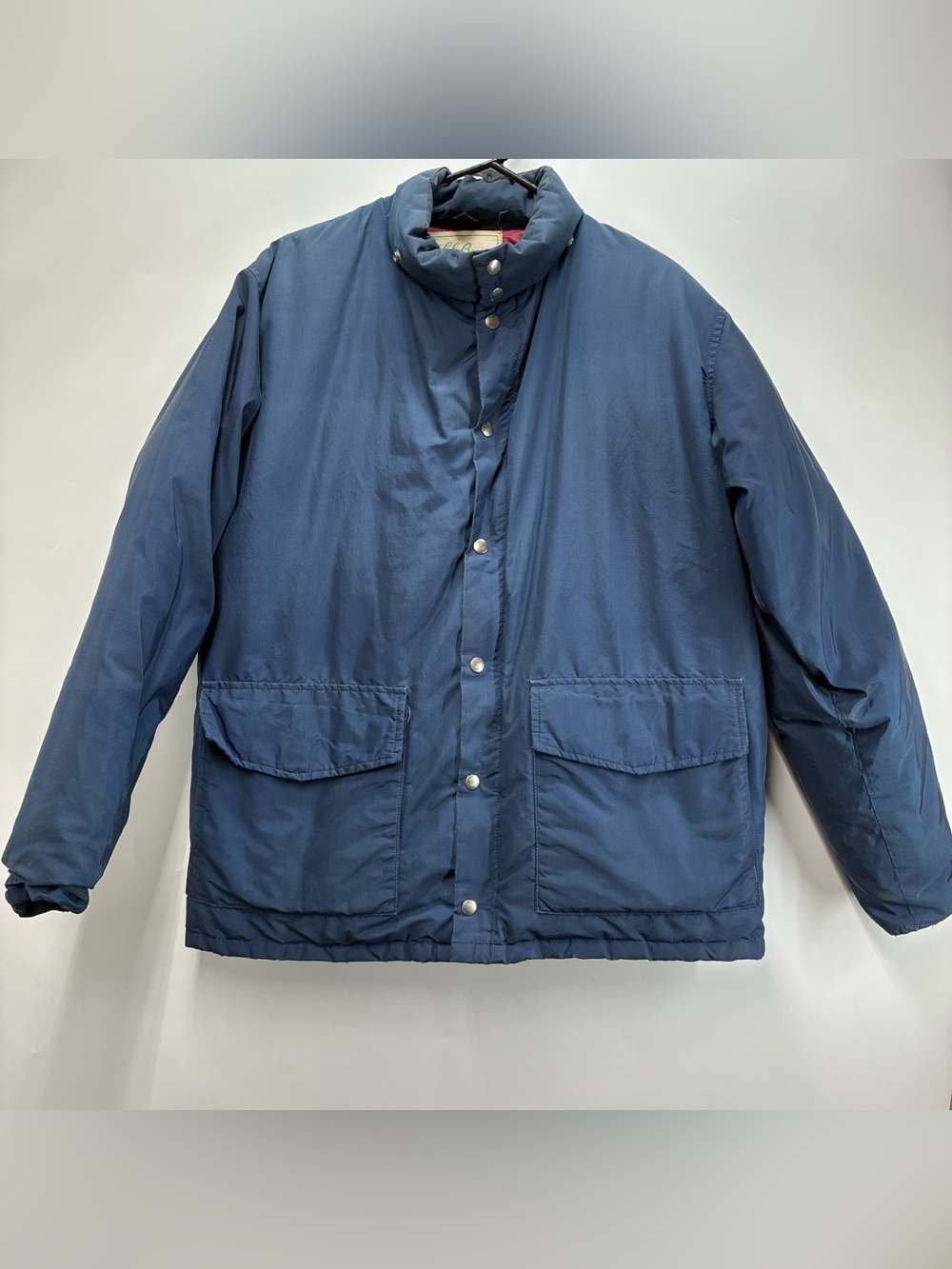 Vintage 70s LL Bean Mens Large Goose Down Navy Blue Puffer Jacket Prime Northern